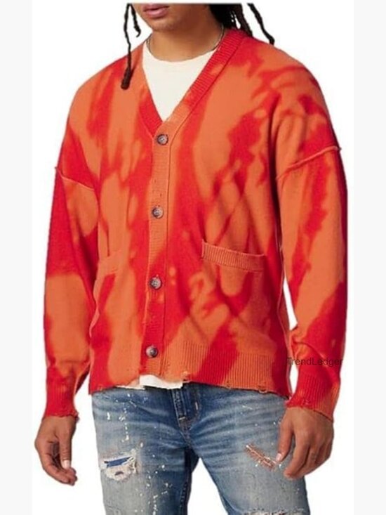 Other - Men's Streak Cardigan in Extra Fine Knit with Cashmere - Button Closure, Drop